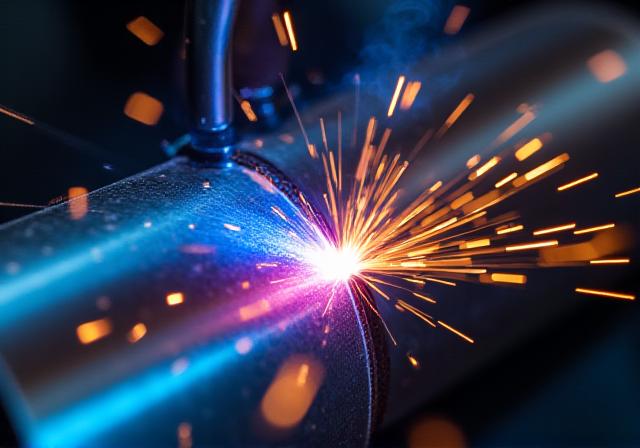 Saldatura TIG di precisione su un impianto di scarico in titanio custom-made